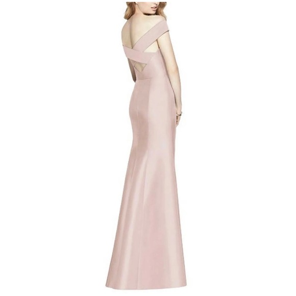 Chic Alfred Sung D751 Off The Shoulder Criss Cross Maxi Dress Gown , Size 14 - Picture 2 of 6